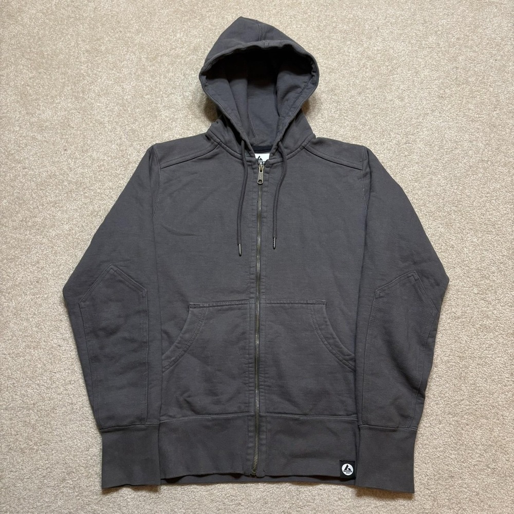 American Giant Hoodie Sweatshirt Mens Small Gray Full Zip Made USA Fleece Heavy